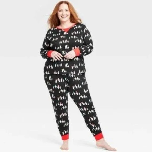 Wondershop Women's Holiday Penguin Print Pajama Set, Size 3X